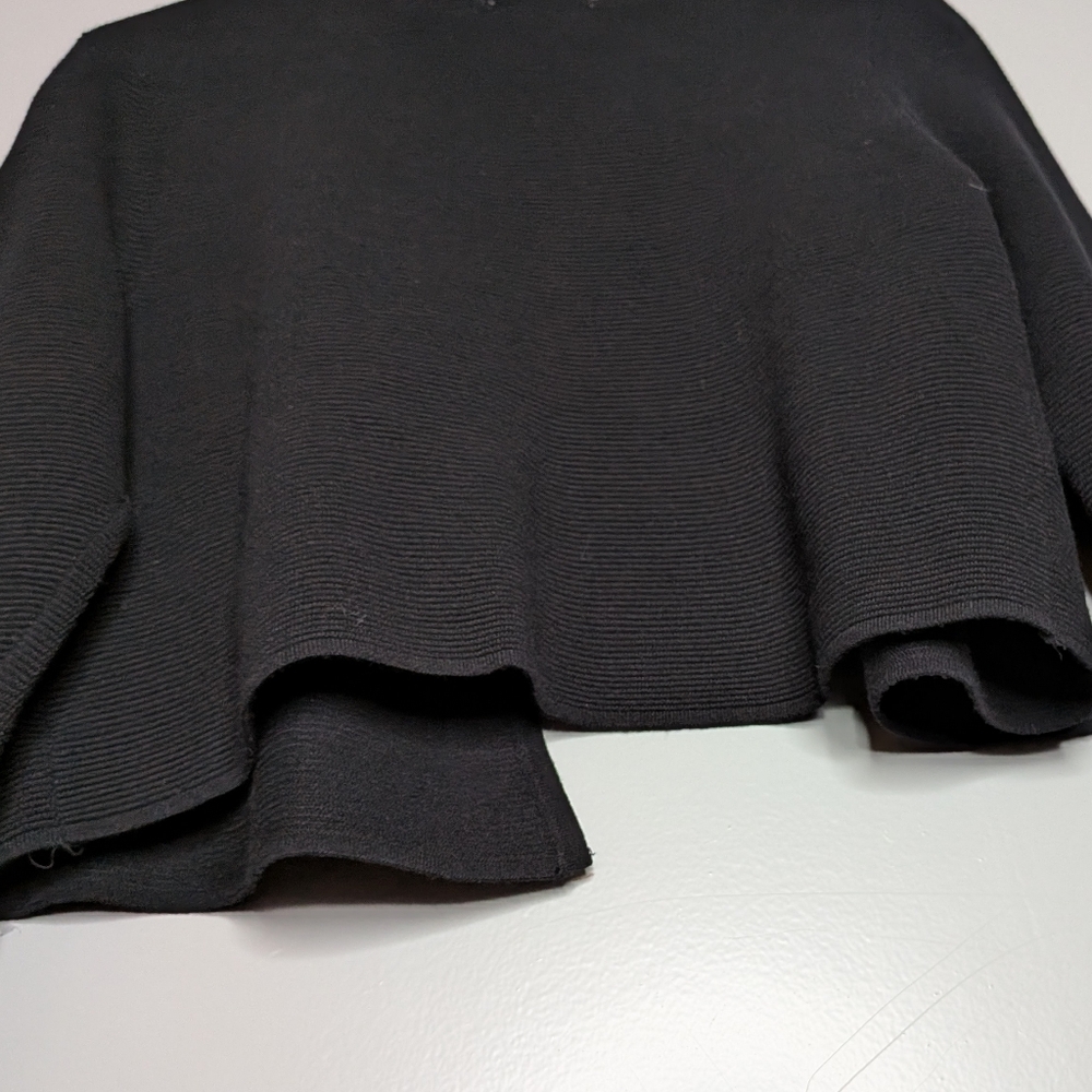 Charter Club Cardigan Sweater Black TexturedOpen Front Cropped‎ Size M - Picture 11 of 16